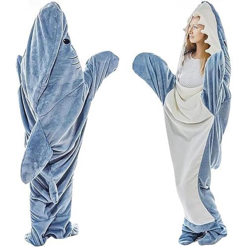 Couverture Requin Pour Adulte-À Enfiler-Flanelle-Couverture Queue De Requin-Couverture De Couchage-Costume Pour Déguisements