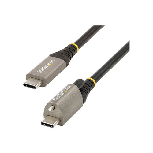 StarTech.com Câble USB C 10Gbps 50cm à Verouillage par Vis Supérieure - Câble USB 3.1/3.2 Gen 2 Type-C - 100W/5A Power Delivery, DP Alt Mode, Cordon USB-C à Vis Unique (USB31CCTLKV50CM) - Câble...