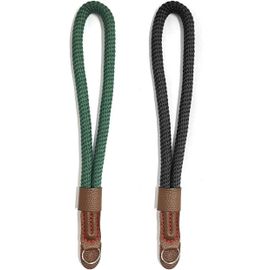 2 dragonnes auxiliaires pour Appareil Photo, dragonne Portable en Nylon réglable pour Appareil Photo Canon Nikon Sony Fujifilm Olympus Leica, etc. (Noir Vert)