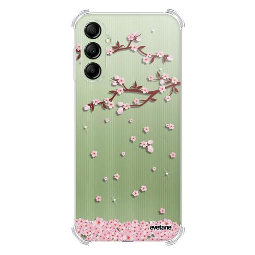 Coque Samsung Galaxy A14 Silicone Antichocs Solides Coins Renforcés Protection Housse Transparente Chute De Fleurs Evetane