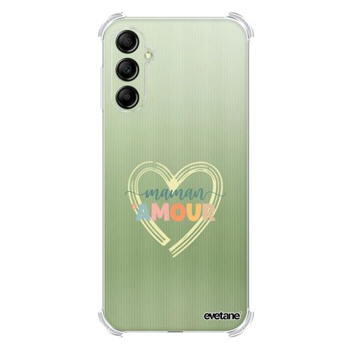 Coque Samsung Galaxy A14 Silicone Antichocs Solides Coins Renforcés Protection Housse Transparente Maman D'amour Evetane