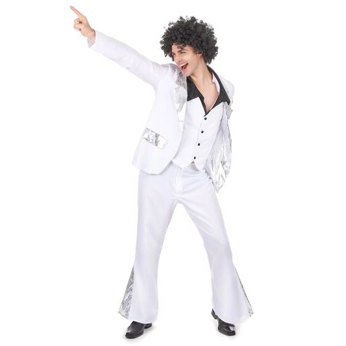 Déguisement Disco Homme Blanc Et Argent - Taille: Xl