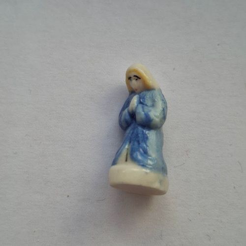 Fève - Santon - Nativité De La Vierge Marie Santons De Saints Saints Crèche - Santon Personnage Femme Voile Blanc Soeur A Genou Marie Socle Blanc Ref%19