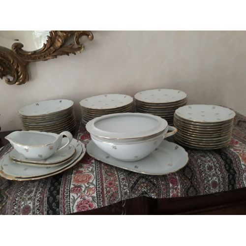 Service Vaisselle Complet Belle Porcelaine 24 Assietes Plates 12 Dessert 12creuses Soupiere ?? Plats ??