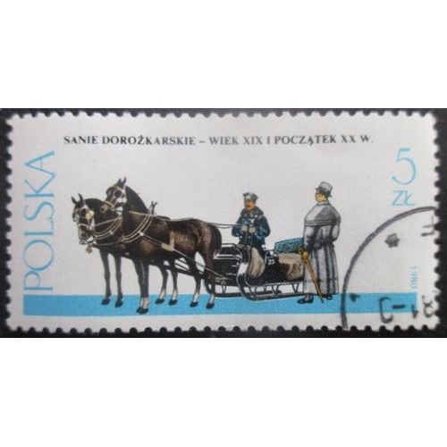 Pologne N°2541 Equipage De Chevaux Oblitéré
