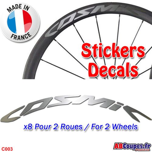 Autocollants Roue Mavic Cosmic - Pro Carbon Jantes Vélo Sticker Weel Decals Rim Sl C T - C003 Argent