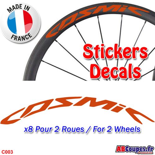 Autocollants Roue Mavic Cosmic - Pro Carbon Jantes Vélo Sticker Weel Decals Rim Sl C T - C003 Orange