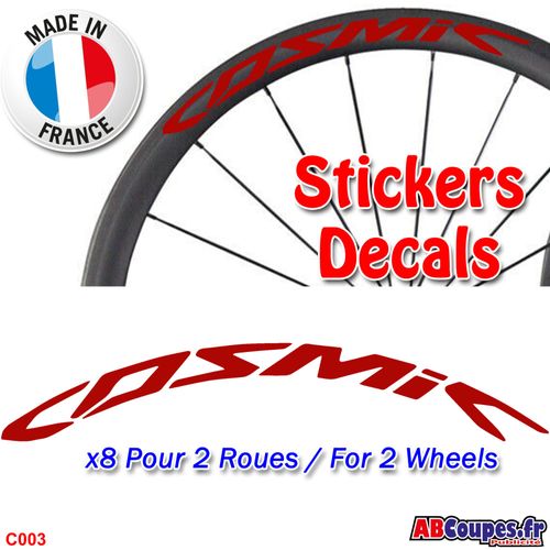 Autocollants Roue Mavic Cosmic - Pro Carbon Jantes Vélo Sticker Weel Decals Rim Sl C T - C003 Rouge