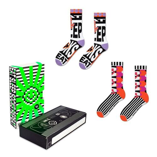 Zooksy Pack 2 Paires Chaussettes Rave Années '90 Néon Uv 36-40 Love & Respect