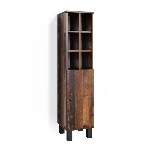 Vicco Meuble De Rangement De Salle De Bain Fynn, Chêne Rustique, 30 X 130.6 Cm Grande Porte