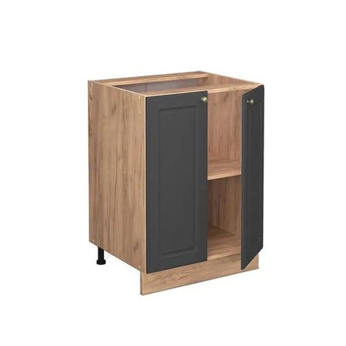 Vicco Meuble Bas De Cuisine Fame-Line, Anthracite-Or, 60 Cm Sans Plan De Travail