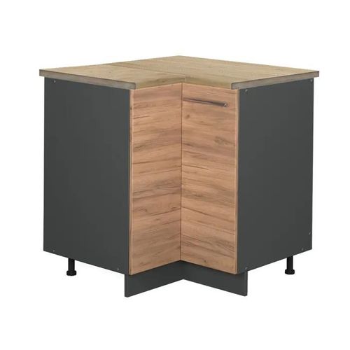 Meuble D'angle Bas De Cuisine Fame-Line, 80.5 Cm , Pt Chêne, Chêne De Force Doré, Vicco