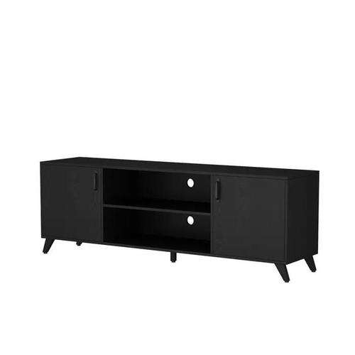 Meuble Tv Maceio, 160 X 54.5 Cm Avec 2 Portes, Noir, Vicco