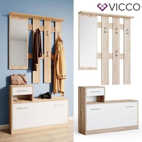 Ensemble portemanteau Vicco Billy blanc, penderie, penderie d?entrée, penderie compacte