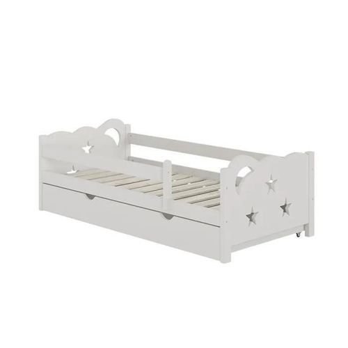 Vitalispa Lit Pour Enfant Jessica, Blanc, 80x160 Cm Avec Tiroir, Sans Matelas
