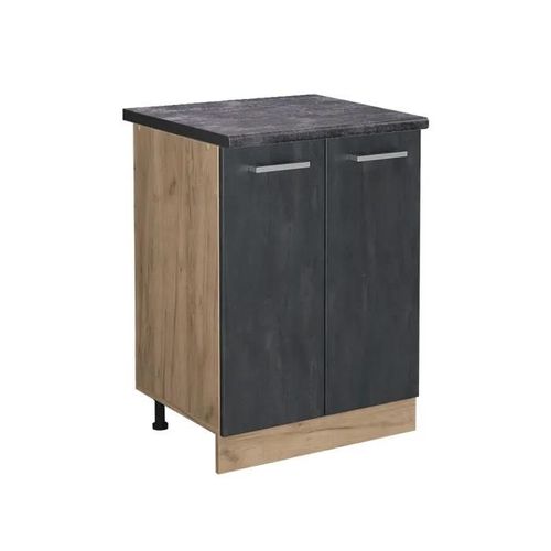 Vicco Meuble Bas De Cuisine R-Line, Béton Noir, 60 Cm Pa Anthracite