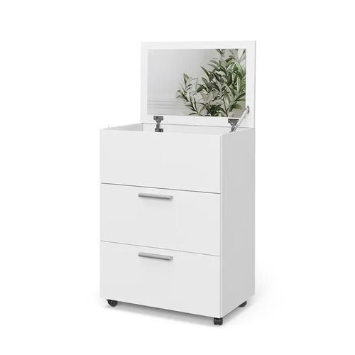 Vicco Coiffeuse Hanna, Blanc, 65.8 Cm Avec 2 Tiroirs