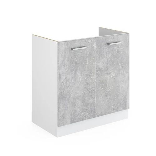 Meuble Bas Sous-Évier R-Line, 80 Cm Sans Plan De Travail, Béton, Vicco