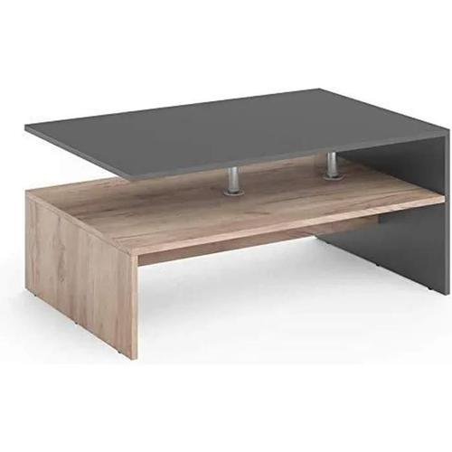 Table Basse Amato - Vicco - Chêne De Sable Anthracite - Classique - Intemporel - Verre - Hexagonal