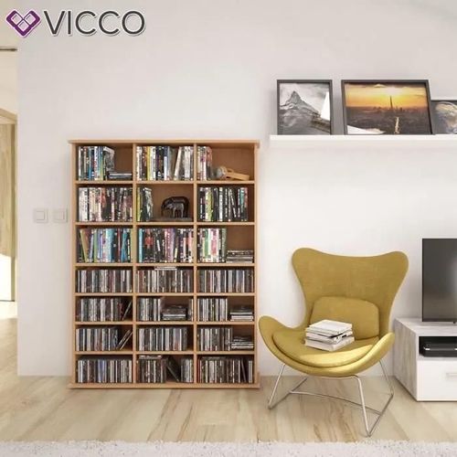 Étagère Murale Vicco Pour Cd Et Dvd Étagère Sur Pied Étagère Média Étagère Murale Étagère À Livres Hêtre