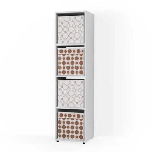 Vicco Meuble De Rangement Cube Ludus, Blanc, 142.5 X 36.2 Cm Avec 2 Boxes Pliants Opt.1