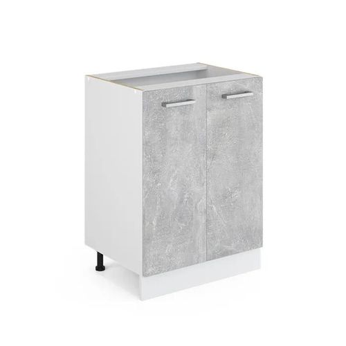 Meuble Bas De Cuisine R-Line, 60 Cm Sans Plan De Travail, Béton, Vicco