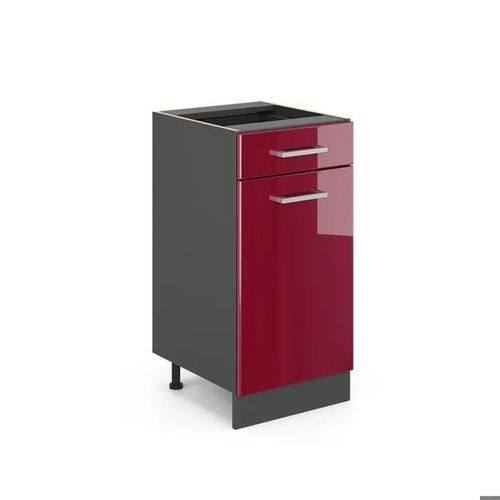 Meuble Réfrigérateur Vicco Fame-Line Anthracite/Bordeaux Brillant 40 Cm