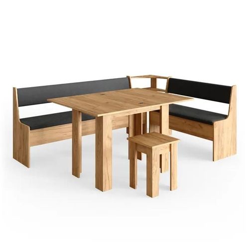 Vicco Groupe De Banquettes D'angle Roman, Chêne De Force Doré, 210 X 41.5 Cm Avec Table