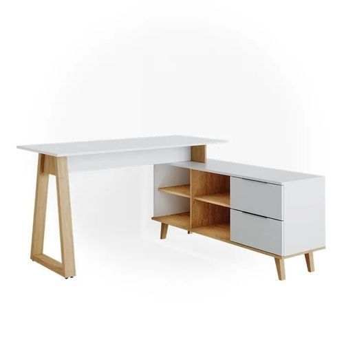 Vicco Bureau Nautica, Blanc, 138 X 60 Cm Avec Tiroirs Xxl