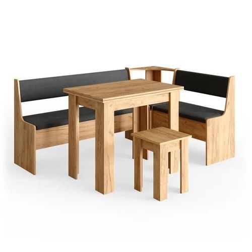 Vicco Groupe De Banquettes D'angle Roman, Chêne De Force Doré, 180 X 41.5 Cm Avec Table