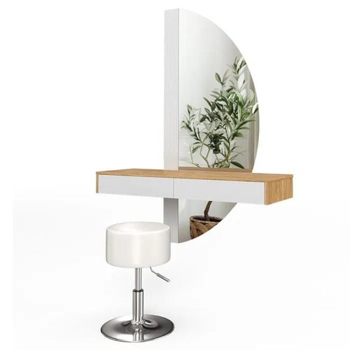 Vicco Coiffeuse Melisa, Chêne, 120 Cm Avec Éclairage Led Et Tabouret