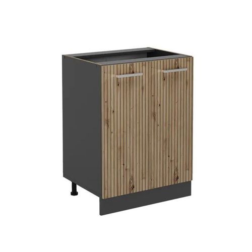 Vicco Meuble Bas De Cuisine R-Line, Chêne Artisan, 60 Cm Sans Plan De Travail