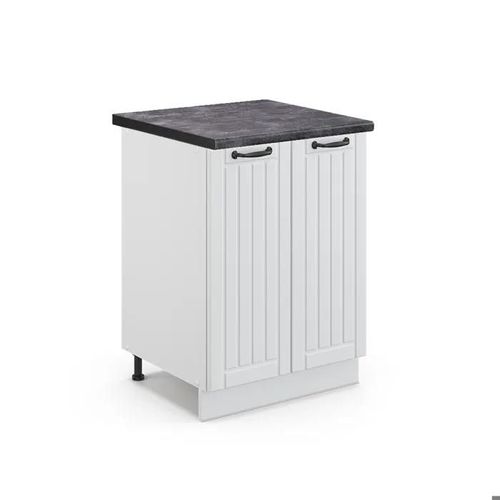 Vicco Meuble Bas De Cuisine Fame-Line, Blanc Campagne, 60 Cm, Pa Anthracite