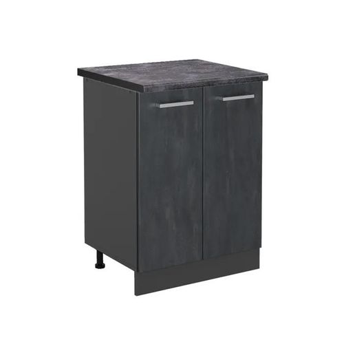 Vicco Meuble Bas De Cuisine R-Line, Béton Noir, 60 Cm Pa Anthracite