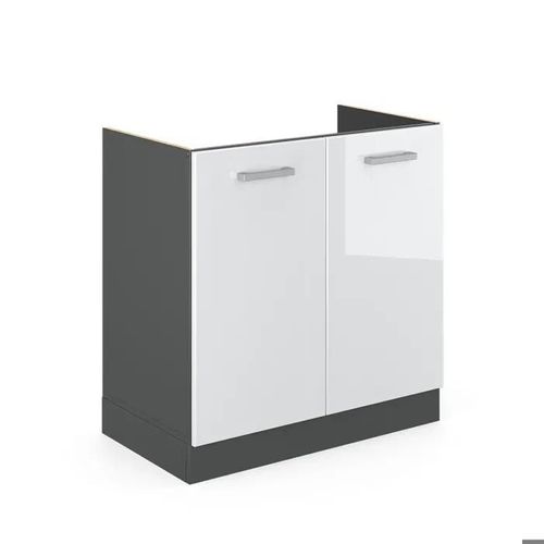 Meuble Bas Pour Évier Vicco R-Line Anthracite/Blanc Brillant 80 Cm
