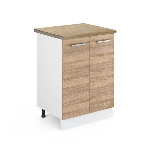 Meuble Bas De Cuisine R-Line, 60 Cm , Pt Chêne, Sonoma, Vicco