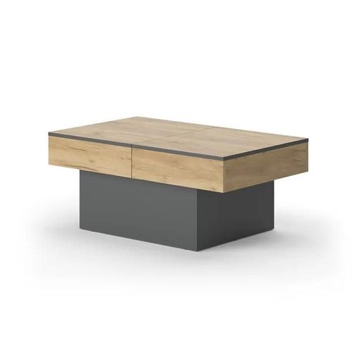 Table Basse Boto, 95 X 40 Cm Extensible, Anthracite/Chêne Doré, Vicco