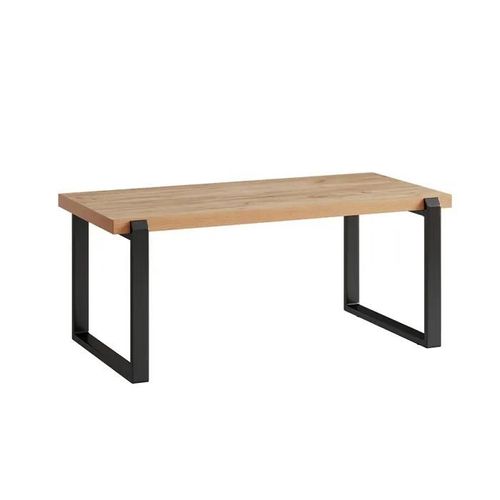 Table Basse Halifax, 110 X 46 Cm Avec Un Cadre Métallique, Chêne Rustique, Vicco