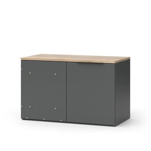 Sideboard Wido, 80 X 50 Cm Commode D'angle Avec Porte, Anthracite, Vicco