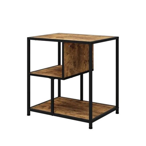 Table D'appoint Fyrk, 52 X 55 Cm Avec 2 Étagères Ouvertes, Chêne Rustique, Vicco