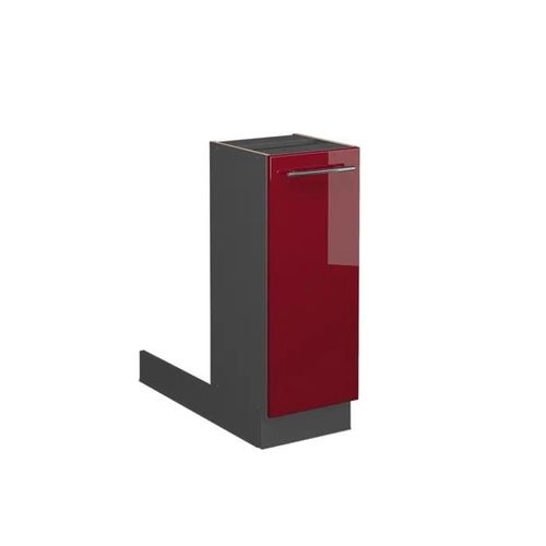 Îlot De Cuisine Fame-Line, 30 Cm Sans Plan De Travail, Rouge Bordeaux Haute Brillance, Vicco