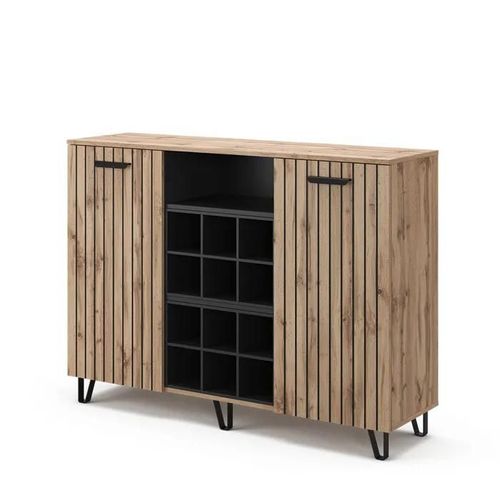 Commode Amber, 133.6 X 100 Cm Avec 2 Portes, Marron, Vicco