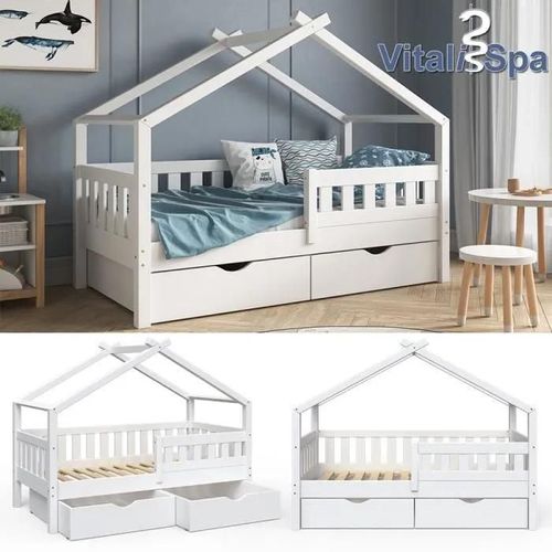 Vitalispa Lit Pour Enfant Design, Lit Pour Bébé, Lit Pour Adolescent, Tiroirs, Sommier À Lattes