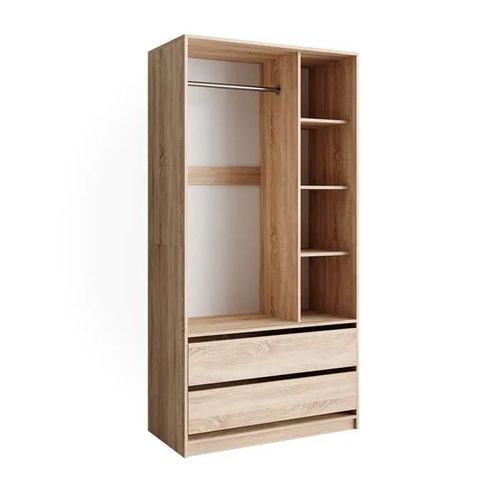 Armoire Pour Enfants Elmo, 100 X 200 Cm Avec 2 Tiroirs, Sonoma, Vicco