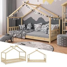Vitalispa Lit Enfant Lit Maison Design 90x200 Lit Enfant Bois Maison Dormir Lit Maison