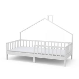 Lit Cabane Justus, 90x200 Cm Avec Matelas, Blanc, Vitalispa