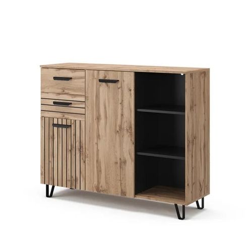 Commode Avec Tiroirs Amber, 120.1 X 100 Cm Avec 2 Tiroirs Et 2 Portes, Marron, Vicco