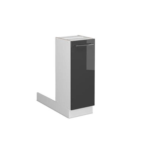Îlot De Cuisine Fame-Line, 30 Cm Sans Plan De Travail, Anthracite Haute Brillance, Vicco