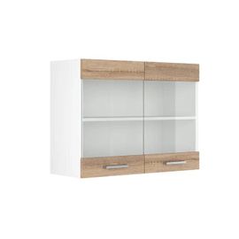 Meuble De Cuisine Haut Vitré R-Line, 80 Cm, Sonoma, Vicco