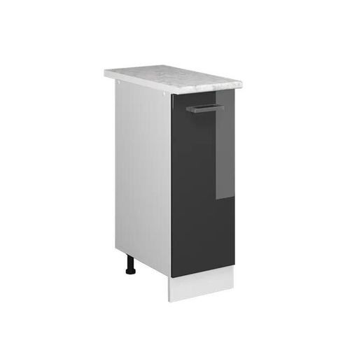 Vicco Meuble De Cuisine R-Line, Anthracite Haute Brillance, 30 Cm Avec Plan De Travail